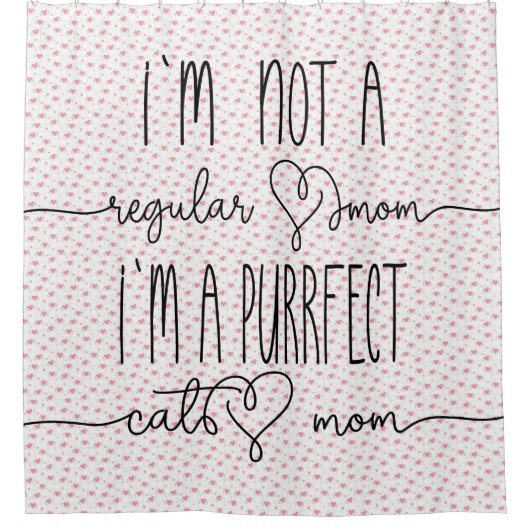 Cute I'm purfect cat mama typografie Douchegordijn (Voorkant)