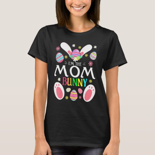 Cute I'm the mama Bunny Matching Family Easter Par T-shirt (Voorkant)