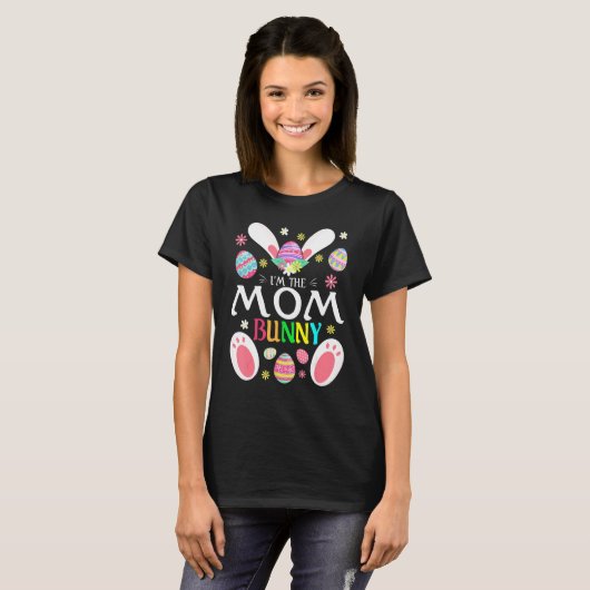 Cute I'm the mama Bunny Matching Family Easter Par T-shirt (Voorkant volledig)