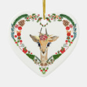 Cute Impala Heart Holiday Wreath Keramisch Ornament (Voorkant)