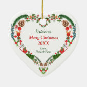 Cute Impala Heart Holiday Wreath Keramisch Ornament (Achterkant)