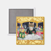 Cute impressionist cat, mouse, Manet, Parijs Magneet (Voorkant / Achterkant)