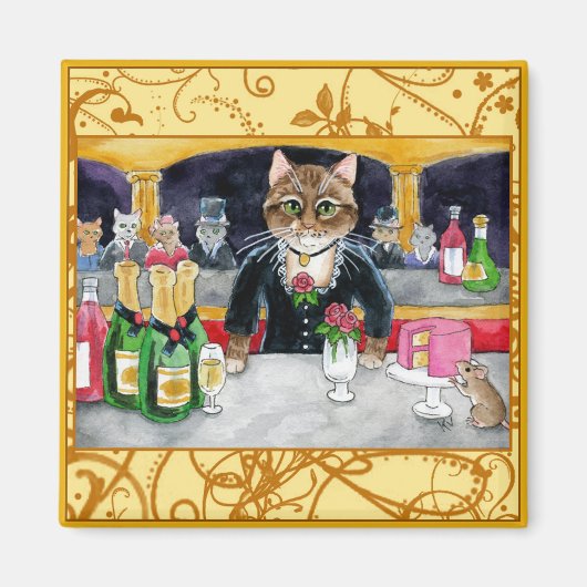 Cute impressionist cat, mouse, Manet, Parijs Magneet (Voorkant)