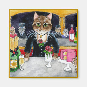 Cute impressionist cat, mouse, Manet, Parijs Magneet