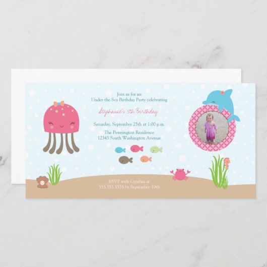 Cute in het kader van de uitnodiging voor het verj (Voorkant / Achterkant)