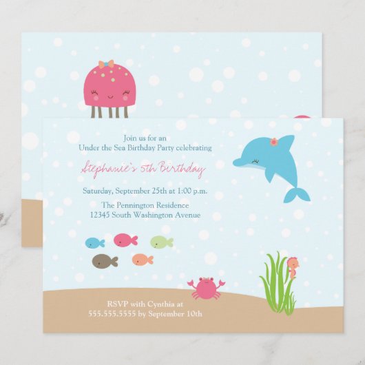 Cute in het kader van de uitnodiging voor het verj (Voorkant / Achterkant)