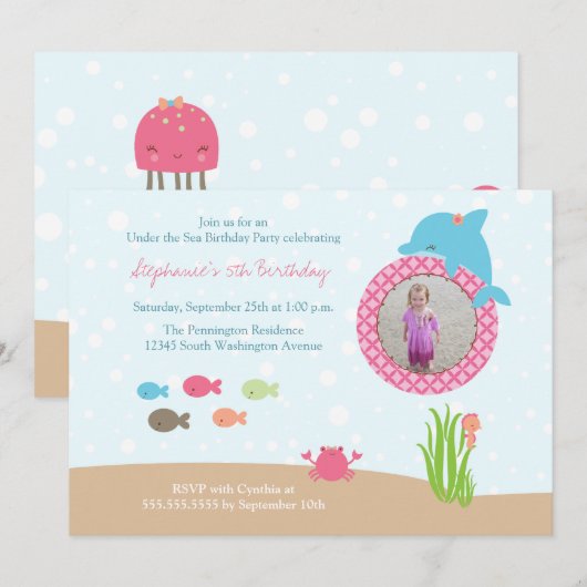 Cute in het kader van de uitnodiging voor het verj (Voorkant / Achterkant)