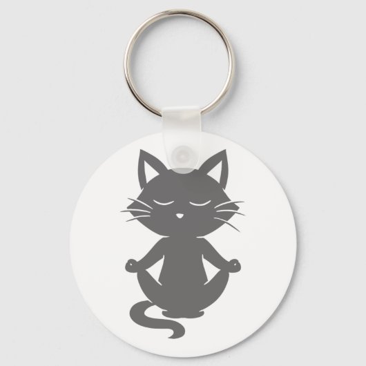 Cute in meditatie - Kies achtergrondkleur Sleutelhanger (Voorkant)