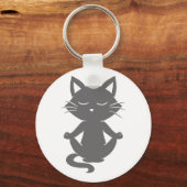 Cute in meditatie - Kies achtergrondkleur Sleutelhanger (Voorkant)