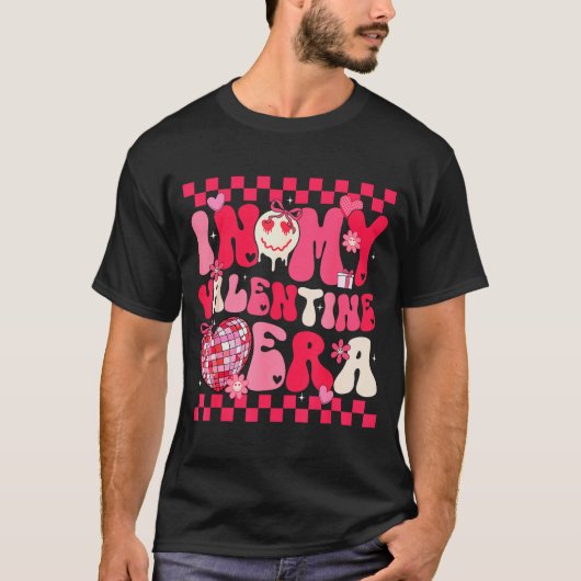 Cute In My Valentine Era Girls Kids Retro Disco He T-shirt (Voorkant)