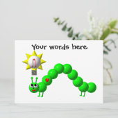 Cute Inchworm met een idee Kaart (Staand voorkant)
