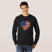 Cute Independence Free Day July 4th American Flag  T-shirt (Voorkant volledig)