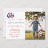 Cute Independence Gnome Birthday Photo Kaart (Voorkant)