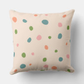Cute initiaal monogram roze achtergrond polka dots kussen (Achterkant)