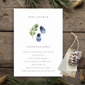 Cute Ink Blue Shoes Foliage Boy Baby shower Invite Bedankkaart