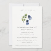 Cute Ink Blue Shoes Foliage Boy Baby Sprinkle Kaart (Voorkant)