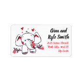 Cute Ink Doodle Elephant Mailing Adresetiketten Etiket (Voorkant)