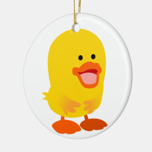 Cute Innocent Cartoon Ducking Keramisch Ornament