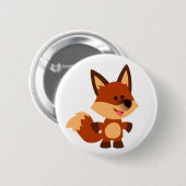 Cute Innocent Cartoon Fox Button Badge (Voorkant /achterkant)