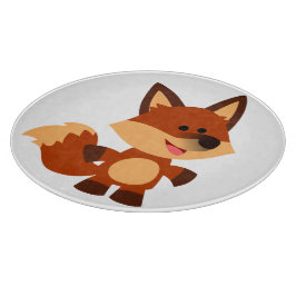 Cute Innocent Cartoon Fox Cutting Board Snijplank