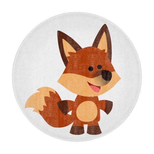 Cute Innocent Cartoon Fox Cutting Board Snijplank (Voorkant)