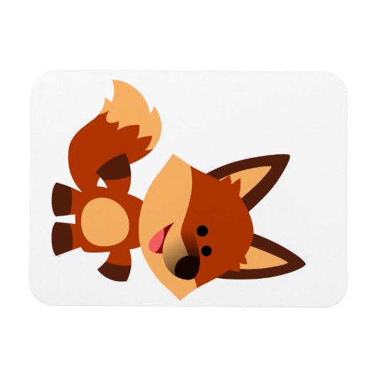 Cute Innocent Cartoon Fox Flexible Magnet Magneet (Horizontaal)