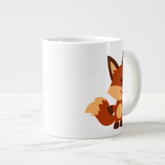 Cute Innocent Cartoon Fox Jumbo Mok