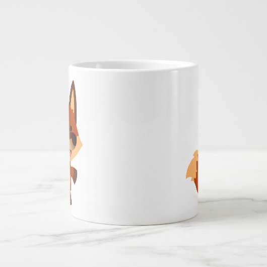 Cute Innocent Cartoon Fox Jumbo Mok (Voorkant)