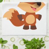 Cute Innocent Cartoon Fox Kitchen Towel Theedoek (Gevouwen)