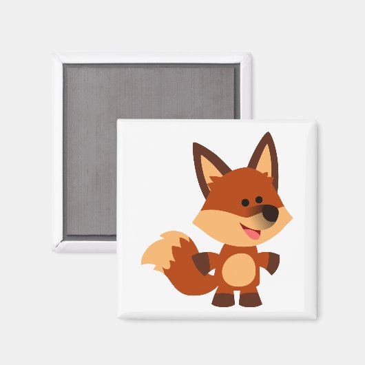Cute Innocent Cartoon Fox Magnet (Voorkant / Achterkant)