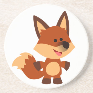 Cute Innocent Cartoon Fox Onderzetter
