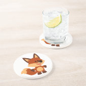 Cute Innocent Cartoon Fox Onderzetter (Zijkant)