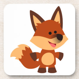 Cute Innocent Cartoon Fox Onderzetters Set