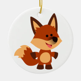 Cute Innocent Cartoon Fox Ornament