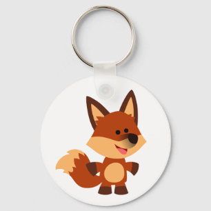 Cute Innocent Cartoon Fox Sleutelhanger