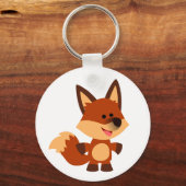 Cute Innocent Cartoon Fox Sleutelhanger (Voorkant)