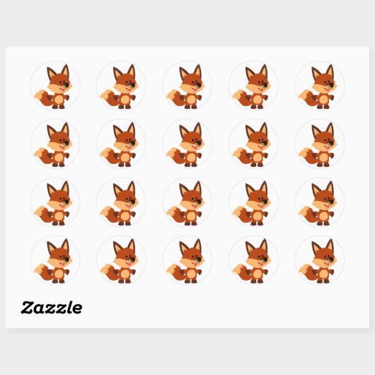 Cute Innocent Cartoon Fox Sticker (Vel)