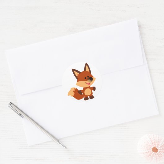 Cute Innocent Cartoon Fox Sticker (Envelop)