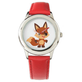 Cute Innocent Cartoon Fox Watch Horloge