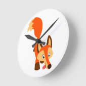 Cute Inquisition Cartoon Fox Wall Clock Ronde Klok (Hoek)