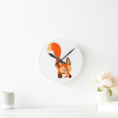 Cute Inquisition Cartoon Fox Wall Clock Ronde Klok (Huis)