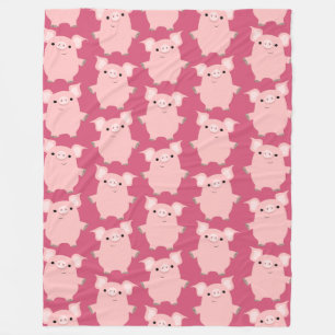 Cute Inquisition Cartoon Pigs Fleece Blanket