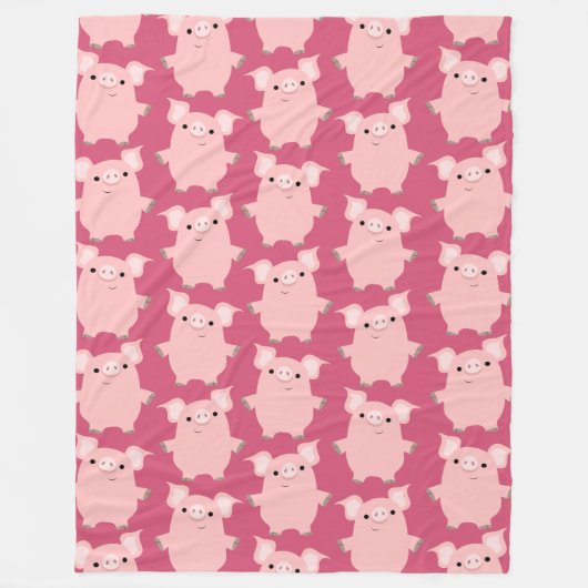 Cute Inquisition Cartoon Pigs Fleece Blanket Deken (Voorkant)