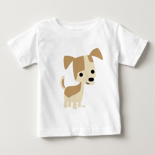 Cute Inquisitive Cartoon Dog Baby T-shirt (Voorkant)
