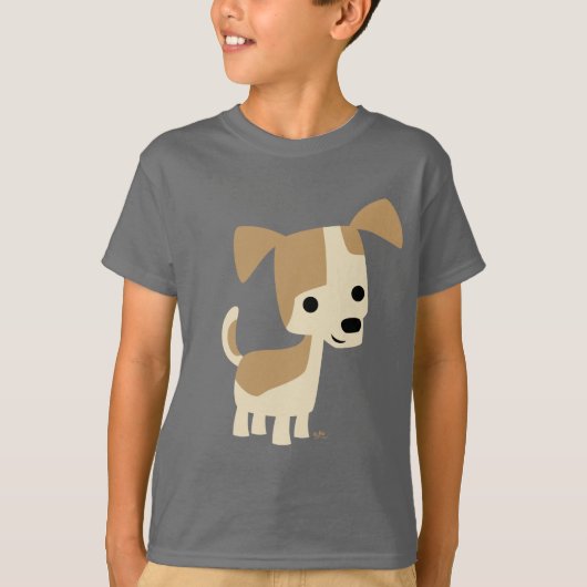 Cute Inquisitive Cartoon Dog Children T-shirt (Voorkant)