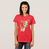 Cute Inquisitive Cartoon Dog Women T-shirt (Voorkant volledig)