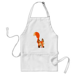 Cute Inquisitive Cartoon Fox Apron Standaard Schort