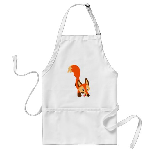 Cute Inquisitive Cartoon Fox Apron Standaard Schort (Voorkant)