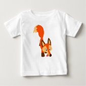 Cute Inquisitive Cartoon Fox Baby T-Shirt (Voorkant)