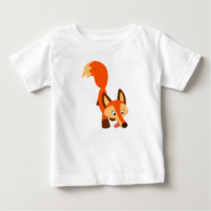 Cute Inquisitive Cartoon Fox Baby T-Shirt